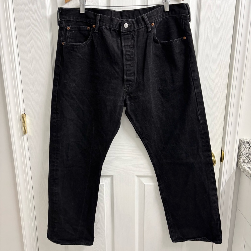 Levi’s Men’s 501 Jeans Black 40 x 29 Denim Button Fly Cotton Original Fit